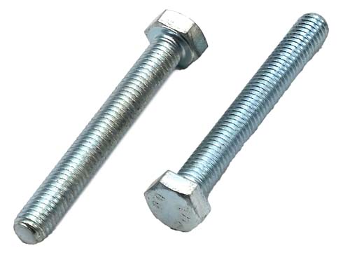 M10-1.50 X 80MM ZINC PLATED FULL THREAD HEX HEAD TAP BOLT GRADE 10.9