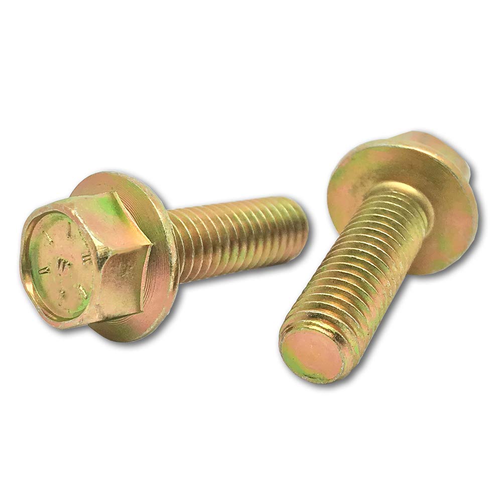 3/8-16 X 1 ZINC/YELLOW SERRATED FLANGE BOLT GRADE 5