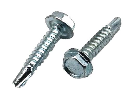 F-63343 1/4 X 1-1/4 ZINC PLATED HEX WASHER HEAD DRILLER SCREW #3 POINT