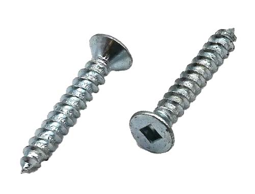 #10 X 1 ZINC PLATED SQUARE DRIVE FLAT HEAD TAPPING SCREW TYPE A