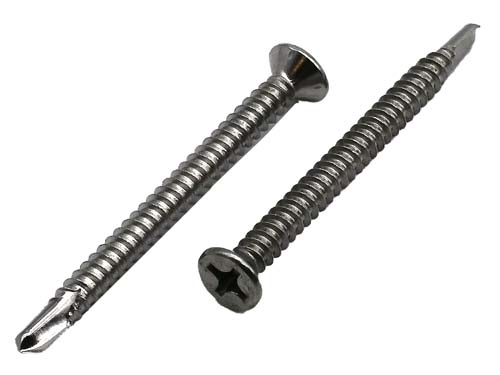 #8 X 1 STAINLESS STEEL PHILLIPS FLAT HEAD DRILLER SCREW GRADE 410