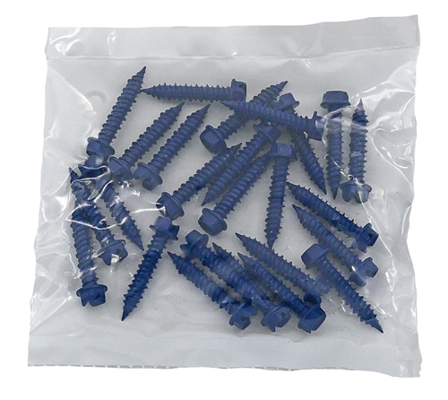 F-111130PB3 1/4 X 3-1/4 BLUE FINISH HEX HEAD CONCRETE SCREW / BAG QUANTITY: 100 PIECES