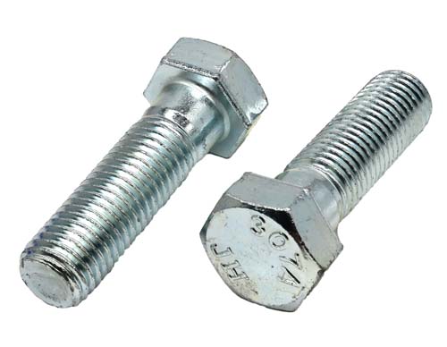 7/8-9 X 2 ZINC PLATED HEX HEAD BOLT A307 GRADE A