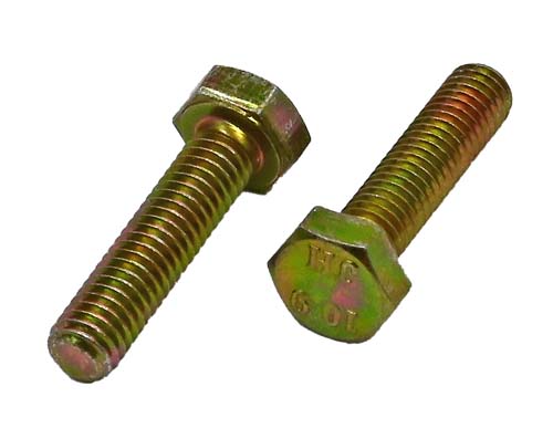 M6-1.00 X 80MM ZINC/YELLOW HEX HEAD BOLT GRADE 10.9