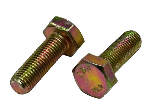 F-42567 M10-1.25 X 30MM ZINC/YELLOW PLATED HEX HEAD BOLT GRADE 10.9