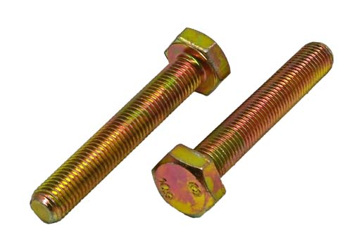 F-42573 M10-1.25 X 60MM ZINC/YELLOW HEX HEAD BOLT GRADE 10.9