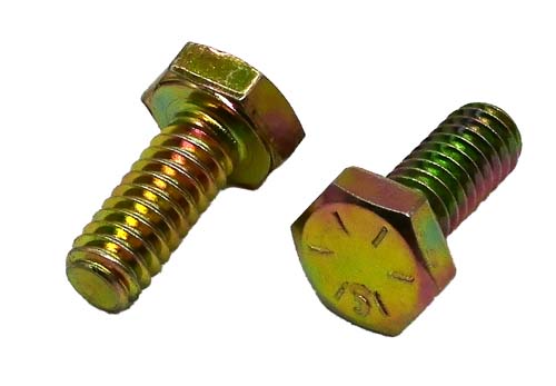 1/4-20 X 5/8 ZINC/YELLOW HEX HEAD BOLT GRADE 8