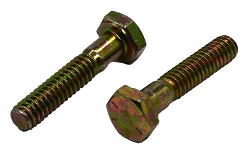 1/4-20 X 1-1/4 ZINC/YELLOW HEX HEAD BOLT GRADE 8
