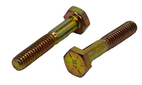 1/4-20 X 1-1/2 ZINC/YELLOW HEX HEAD BOLT GRADE 8