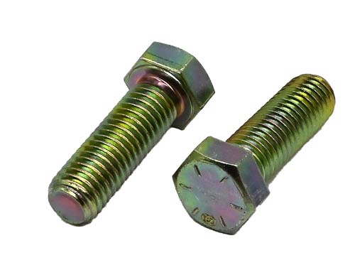 9/16-12 X 1-3/4 ZINC/YELLOW HEX HEAD BOLT GRADE 8