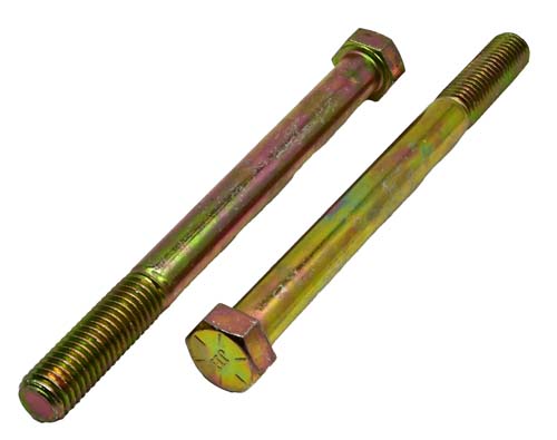 9/16-12 X 6-1/2 ZINC/YELLOW HEX HEAD BOLT GRADE 8