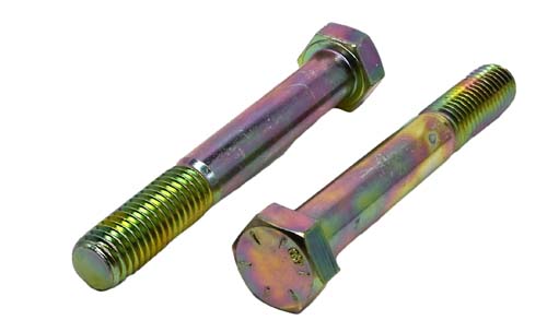 5/8-11 X 4-1/2 ZINC/YELLOW HEX HEAD BOLT GRADE 8