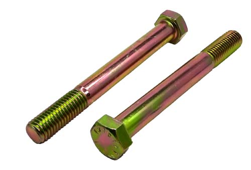 5/8-11 X 5-1/2 ZINC/YELLOW HEX HEAD BOLT GRADE 8