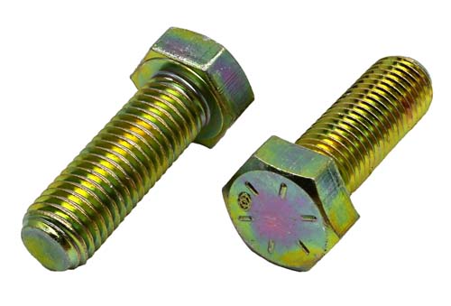 3/4-10 X 2-1/4 ZINC/YELLOW HEX HEAD BOLT GRADE 8