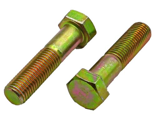 7/8-9 X 3-1/2 ZINC/YELLOW HEX HEAD BOLT GRADE 8