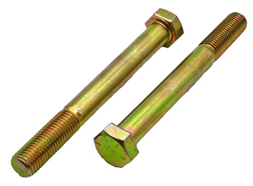 7/8-9 X 8 ZINC/YELLOW HEX HEAD BOLT GRADE 8