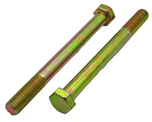 7/8-9 X 10 ZINC/YELLOW HEX HEAD BOLT GRADE 8