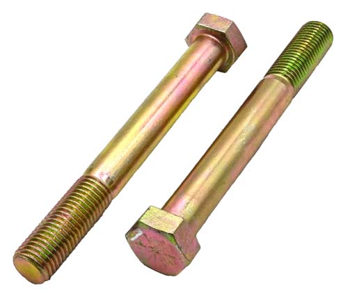 1-8 X 8-1/2 ZINC/YELLOW HEX HEAD BOLT GRADE 8