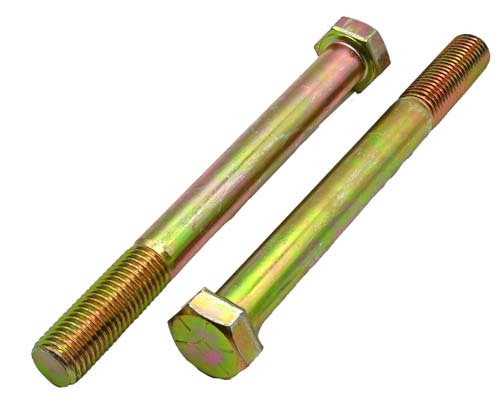 1-8 X 10 ZINC/YELLOW HEX HEAD BOLT GRADE 8