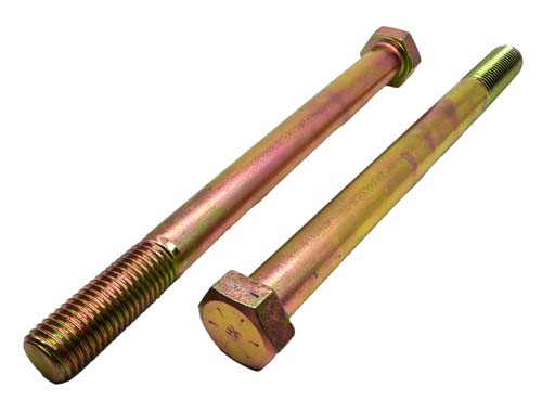 1-8 X 11 ZINC/YELLOW HEX HEAD BOLT GRADE 8