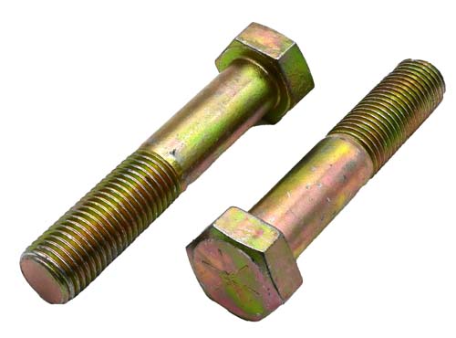 1-1/4 -7 X 7 ZINC/YELLOW HEX HEAD BOLT GRADE 8