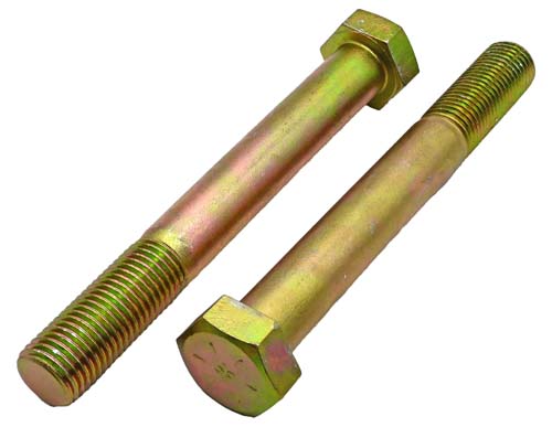 1-1/4 -7 X 8-1/2 ZINC YELLOW HEX HEAD BOLT GRADE 8