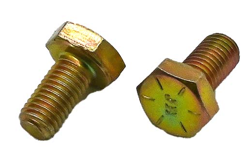 1/4-28 X 1/2 ZINC/YELLOW HEX HEAD BOLT GRADE 8