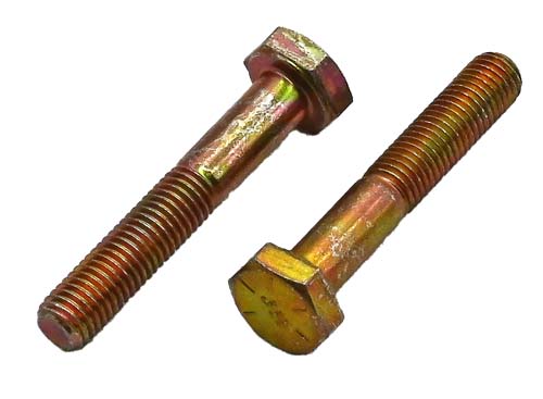 1/4-28 X 1-1/2 ZINC/YELLOW HEX HEAD BOLT GRADE 8