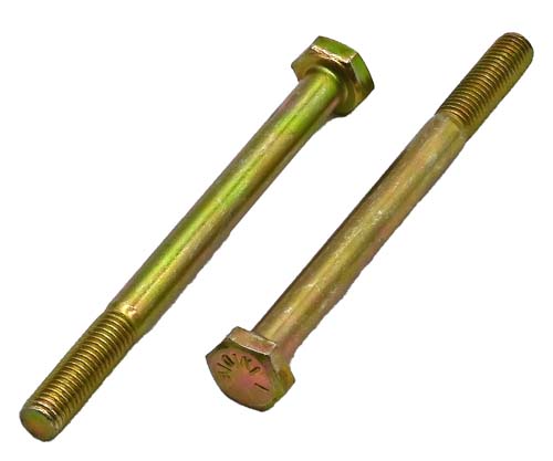 1/4-28 X 3 ZINC/YELLOW HEX HEAD BOLT GRADE 8