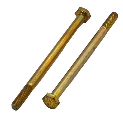 1/4-28 X 4 ZINC/YELLOW HEX HEAD BOLT GRADE 8