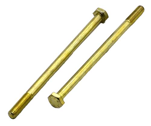 1/4-28 X 4-1/2 ZINC/YELLOW HEX HEAD BOLT GRADE 8