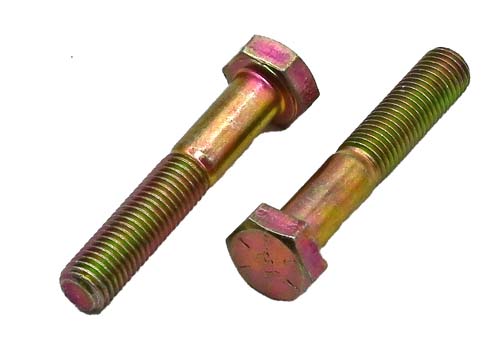 5/16-24 X 2 ZINC/YELLOW HEX HEAD BOLT GRADE 8