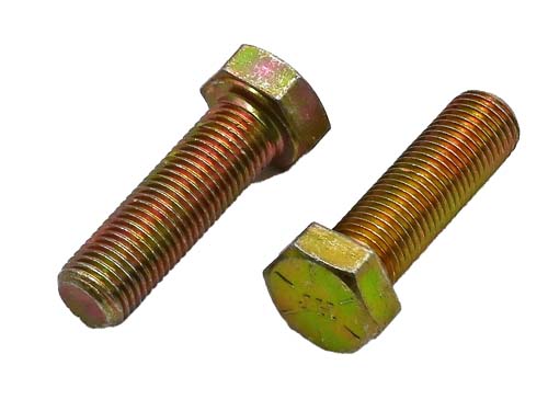 3/8-24 X 1-1/4 ZINC/YELLOW HEX HEAD BOLT GRADE 8