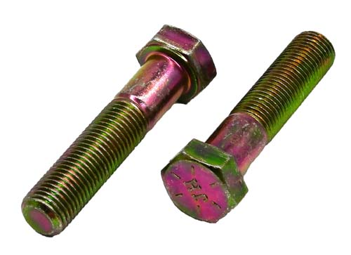 3/8-24 X 1-3/4 ZINC/YELLOW HEX HEAD BOLT GRADE 8