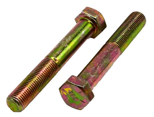 3/8-24 X 2-1/2 ZINC/YELLOW HEX HEAD BOLT GRADE 8