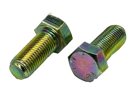 7/16-20 X 1 ZINC/YELLOW HEX HEAD BOLT GRADE 8