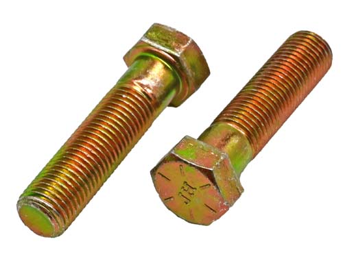 7/16-20 X 1-3/4 ZINC/YELLOW HEX HEAD BOLT GRADE 8