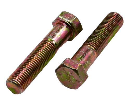 7/16-20 X 2 ZINC/YELLOW HEX HEAD BOLT GRADE 8