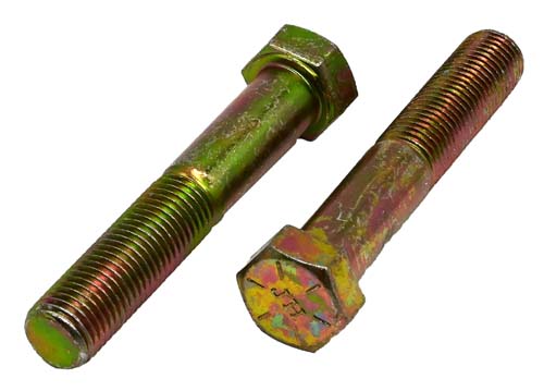 7/16-20 X 2-1/2 ZINC/YELLOW HEX HEAD BOLT GRADE 8