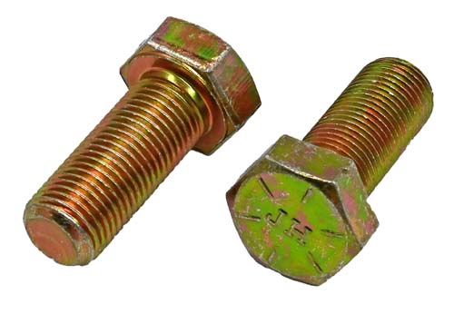 1/2-20 X 1 ZINC/YELLOW HEX HEAD BOLT GRADE 8