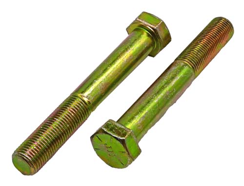 1/2-20 X 3-1/2 ZINC/YELLOW HEX HEAD BOLT GRADE 8
