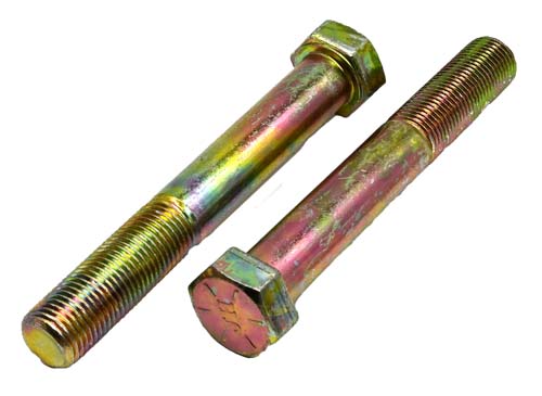 9/16-18 X 4 ZINC/YELLOW HEX HEAD BOLT GRADE 8