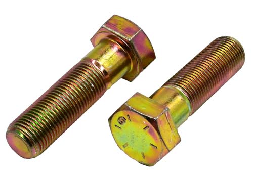 5/8-18 X 2 ZINC/YELLOW HEX HEAD BOLT GRADE 8