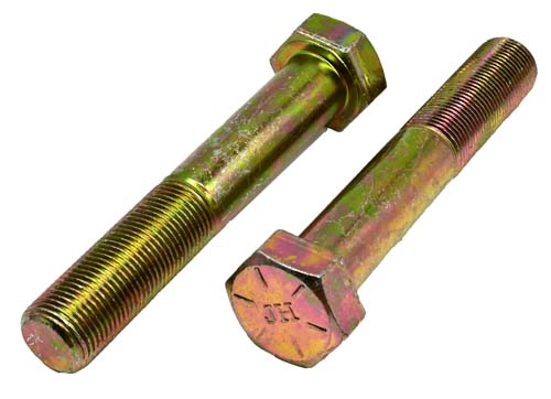 3/4-16 X 4-1/2 ZINC/YELLOW HEX HEAD BOLT GRADE 8