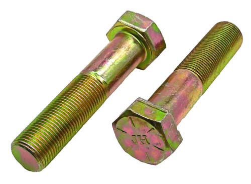 7/8-14 X 4 ZINC/YELLOW HEX HEAD BOLT GRADE 8