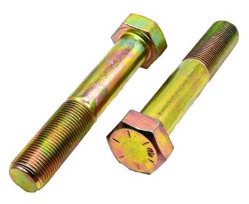 7/8-14 X 4-1/2 ZINC/YELLOW HEX HEAD BOLT GRADE 8