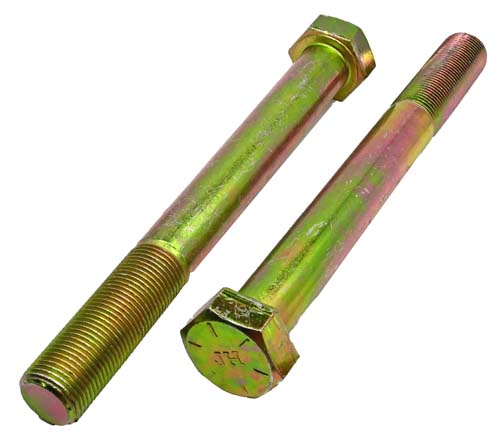 7/8-14 X 8 ZINC/YELLOW HEX HEAD BOLT GRADE 8