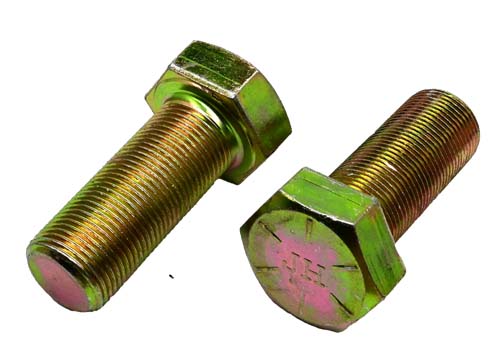 1-14 X 2-1/2 ZINC/YELLOW HEX HEAD BOLT GRADE 8