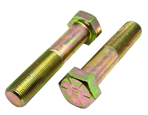 1-14 X 5 ZINC/YELLOW HEX HEAD BOLT GRADE 8