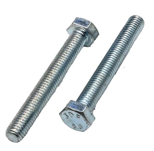 M8-1.25 X 60MM ZINC PLATED FULL THREAD HEX HEAD TAP BOLT GRADE 8.8